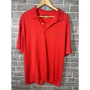Greg Norman Men's XL Red Short Sleeve Golf Polo Shirt Casual